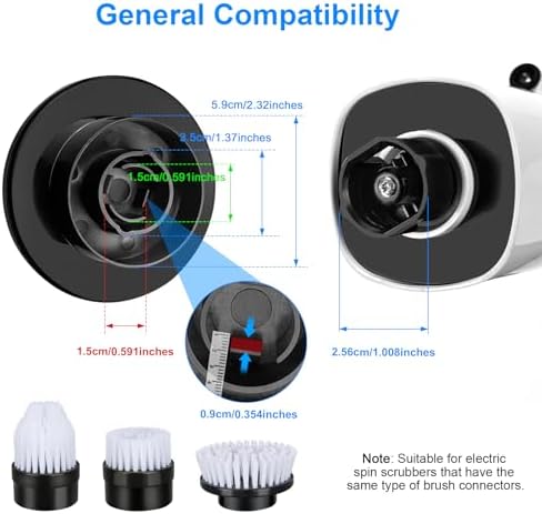 3 Pcs of Brush Heads,Replacement Brush Heads Set for Electric Spin Scrubber, Cordless Power Shower Scrubber, Cleaning Brush for Bathroom Tile Sink Floor Cleaning. - Image 4