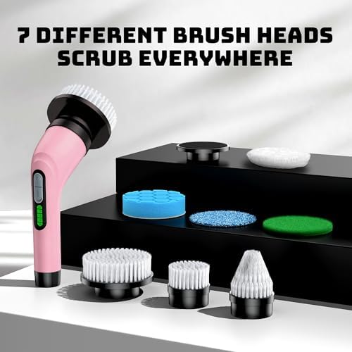 Electric Spin Scrubber - Cordless Bathroom Scrubber with 7 Brush Heads - Image 6