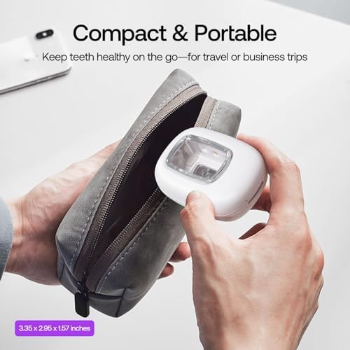 UV-C Toothbrush Sanitizer Case, Dual Light Cleaner Cover with Clear Window, USB-C Rechargeable Travel Holder for Electric and Manual Brushes, White - Image 6