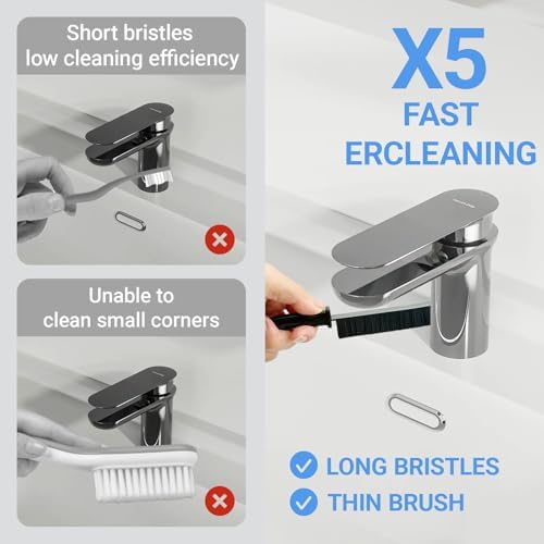 Crevice Cleaning Brush, Multifunctional Gap Hard Bristled Grout Brush Tool - Image 3
