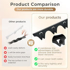 Silicone Stove Gap Covers with Stainless Steel, Oven Gap Filler Seals Gaps Between Stovetop and Counter, Stove Gap Guards Range Trim Kit, Easy to Clean Stove Gap Guard (Black 2 Pack,25") - Image 5