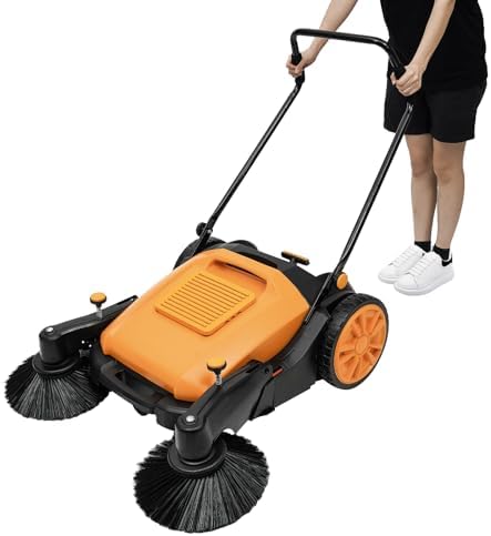 Walk-Behind Hand Push Floor Sweeper, 41 Inch Wide with 14.53Gal Container by Unknown