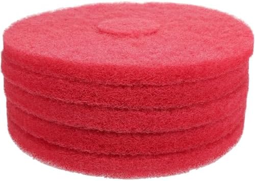 PRO SOURCE High Gloss Buffing Pads for Floor Machines: 5 Pack, Fine Red Polyester, 15" Diameter by PROSOURCE