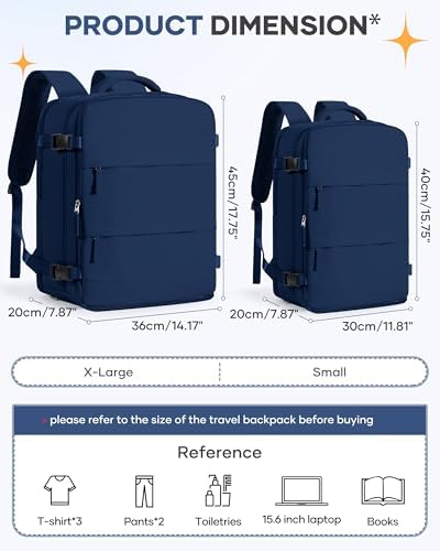 coofay Travel Backpack Carry on Flight Approved Carry on Backpack for Airplanes Personal Item Travel Bag 18x14x8 Inches Traveling Backpacks Airback Backpacks for Traveling Mochila de Viaje - Image 3