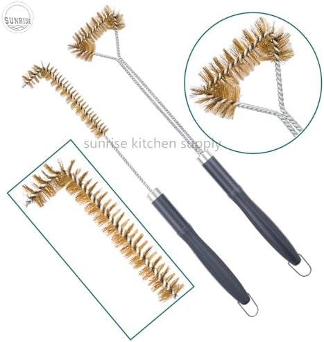 SUNRISE Fryer Brush with Long Handle (Brass with Plastic Handle, L and Single Brush) - Image 3