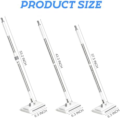 53.2 in Handle, 360° Swivel Floor Mop with 2 Reusable Cloths - Image 6