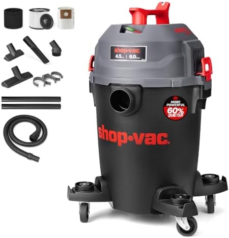 Shop-Vac 6 Gallon Ultra Quiet Shop Vacuum Wet and Dry, 4.5 Peak HP, 5430541 by Shop-Vac