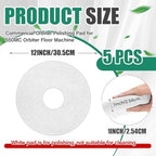 Teenyyou 5 Pcs 12" Cleaning Orbiter Pads Commercial Floor Buffer Pads Hardwood Floor Maintenance Scrubber Polisher Cleaning and Stripping for Orbiter Machine (White) - Image 2