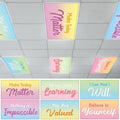 Wiooffen 6PCS Fluorescent Light Covers for Classroom Ceiling Light 4x2ft Magnetic Lights Covers Filter Easy Install for School Office Hospitals Ceiling Supplies (Gradient Positive) by Wiooffen