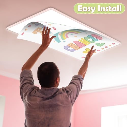 8pcs Fluorescent Magnetic Light Cover for Classroom,2x4 FT Pastel - Image 4