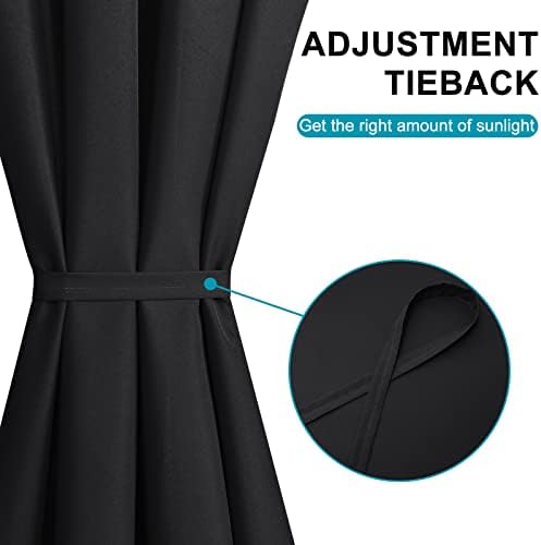 Hiasan French Door Curtains for Small Window, Black, 24W x 72L, 1 Panel - Image 4