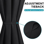 Hiasan French Door Curtains for Small Window, Black, 24W x 72L, 1 Panel - Image 4