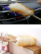 J&A Lambswool Dusters with Solid Wooden Handle, Flexible Head, Anti-Static, Comfortable Grips 17.8 inchs Long Feather Duster for Office, Home and Car etc. - Image 3