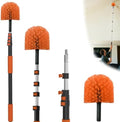 26FT Reach Cobweb Duster with Extension Pole - Spider Web Brush for Cleaning with 5-20FT 4-Section Flip-Lock Telescopic Pole, Effortlessly Cleans High Indoor & Outdoor Webs by Unknown