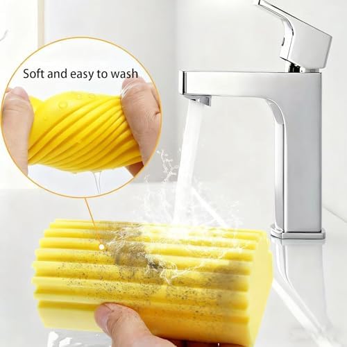 Damp Clean Duster Sponge 4 Pack Household Cleaning Sponges Reusable Dusting Sponge for Brushing Blind Glass Vents Window Mirrors Baseboards - Image 6
