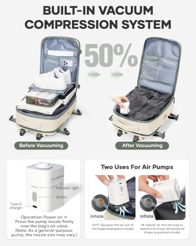 coofay Vacuum Backpack Travel with Pump Vacpack Travel Backpack with Vacuum System Compression Backpacks - Image 2