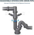 1-1/2" Space-Saving Sink Drain Kit, Cleanout P-Trap - Image 3