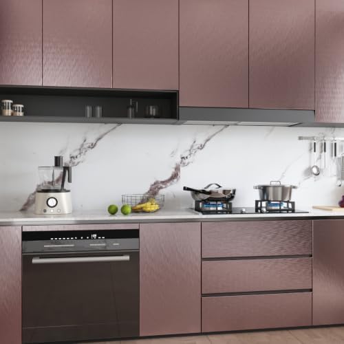 CRE8TIVE 12"x80" Rose Gold Stainless Steel Contact Paper for Kitchen Wallpaper Peel and Stick Brushed Metallic Wallpaper Heat Resistant Self Adhesive Metal Vinyl for Appliance Dishwasher Fridge Covers - Image 6