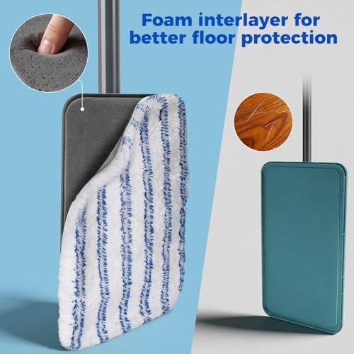 Masthome 16" Large Flat Mop,3 Microfiber Mop Pads - Image 3