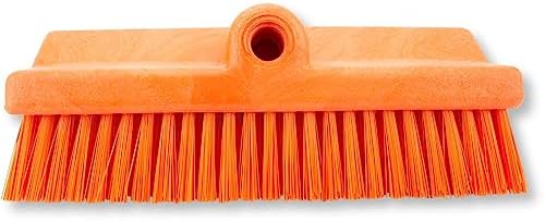 SPARTA 40423EC24 Plastic Floor Scrub Brush, Wall Brush, Equipment Brush with Nonabsorbent Bristles for Industrial Kitchens, Hospitals, Commercial Cleaning, 10 Inches, Orange, (Pack of 2) - Image 3
