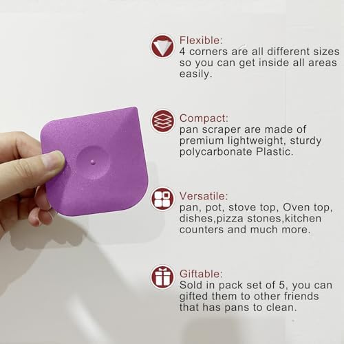 Herda Plastic Pan Dish Pot Food Kitchen Scraper Tool,Premium Food Scraper - Image 5