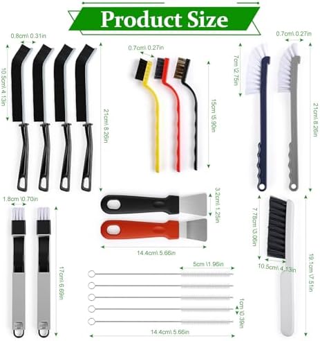 19Pcs Crevice Cleaning Brush Set,Hard Bristle Gap Scrub Tools - Image 7