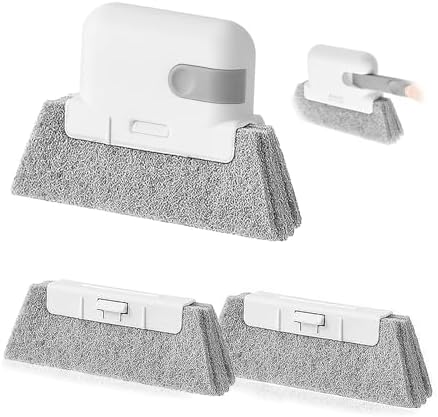 Window Cleaning Brush,Multifucation Groove Cleaning Brush for Household Use, 3 in 1 Window Sliding Door Track Cleaner, Sill, Tile Lines, Shutter, Car Vents, Keyboard, Small Spaces Clean Kit by CleanHomeHappyLife
