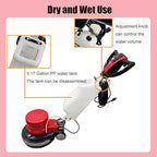 110V 17" Floor Scrubber Buffer Heavy Duty Polisher Machine Polished Waxed Refurbished Tile Scrubber Cleaner Wood Marble Cement Pavement Epoxy Rubber Carpet - Image 4