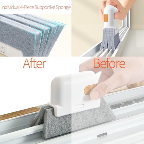 Window Sill Cleaner Tool - 14 Pcs Magic Door Window Track Cleaning Tool Kit - Image 2