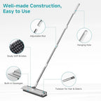 Floor Scrub Brush with Long Handle Length Adjustable, 3 in 1 Heavy-Duty Stiff 90° Bristle Floor Scrubber Broom with Squeegee, for Bathroom, Garage, Kitchen, Tile, Deck & Patio (White) - Image 5