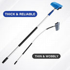 20 FT Exterior House Cleaning Brush Set with 5-12 Foot Telescoping Extension Pole, Soft Scrub Car Wash Brush, Medium Bristle Cleaning Brush and Window Squeegee & Washer - Image 3