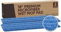 Microfiber Wholesale 18" Absorbent Microfiber Wet Mop Pad - Reusable, Machine Washable, Refills (2 Pack) by MicrofiberWholesale