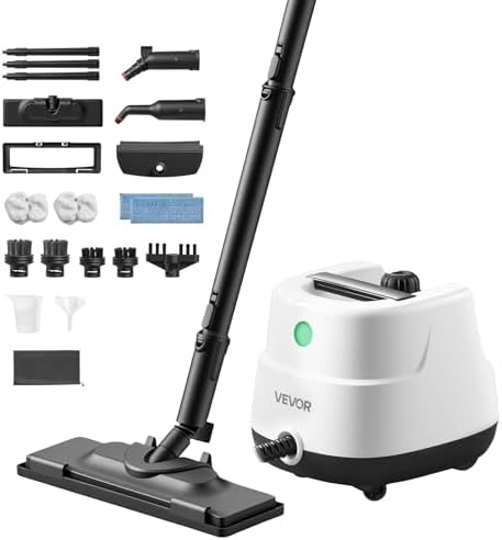 VEVOR Steam Cleaner, 34 oz Tank, Steamer for Cleaning with 20 Accessories, Extended Power Cord and Hose, Portable Handle, Fast Heating, Powerful Canister Steam Cleaner for Home, Car Detailing, Floors by VEVOR