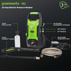Greenworks 1600 PSI (1.2 GPM) Electric Pressure Washer - Image 3