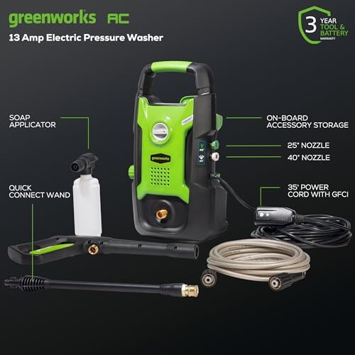 Greenworks 1600 PSI (1.2 GPM) Electric Pressure Washer - Image 3