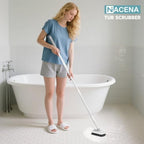 nacena Shower Scrubber with Long Handle, 4 in 1 Tile Tub Scrubber Brush with 3 Detachable Cleaning Shower Heads and Floor Squeegee Shower Cleaner Brush for Bathroom Kitchen Tub Sink Floor, Grey White - Image 7