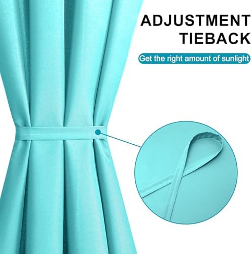 Hiasan French Door Curtains Privacy, Aqua, 24W x 72L, 1 Panel - Image 4