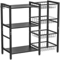 Hastatii Storage Rack Kitchen Baker's Rack - 3 Tiers 4 Baskets, Utility Coffee Bar, Air Fryer Stand with Steel Mesh Baskets by Hastatii