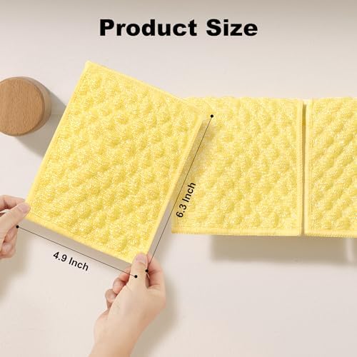 JOYMOOP Microfiber Cleaning Cloth, 16 Piece Set, Extra Small, Yellow - Image 3