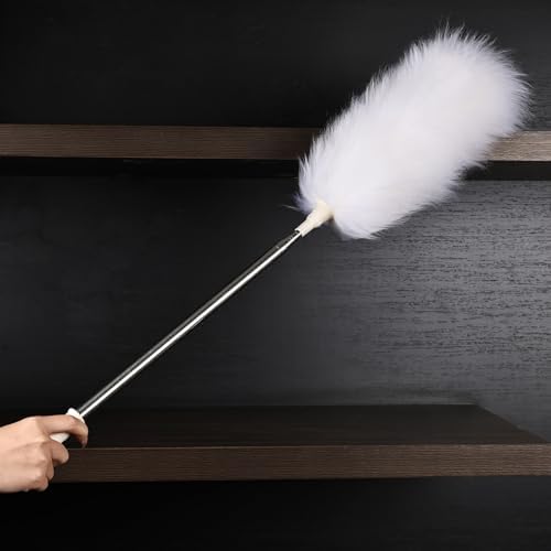 Extendable Lambswool Duster 29-110 Inch,Anti-Static Flexible Head, Stainless Steel Pole for Cleaning High Ceiling,Fan,Furniture,Roof Dusting - Image 7