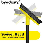 Grout Brush with Long Adjustable Handle - Telescopic, Rotation Tile Grout Cleaning Tool, V-Shape Shower Scrubber Cleaner Stiff Bristle for Cleaning Bathrooms Tile Floors, Baseboards and Corners - 59in - Image 4