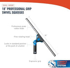 Unger 18-inch Professional Grip Swivel Squeegee – Professional Grade Window Squeegee for the Home, Large Squeegee for Glass Window Cleaning - Image 5