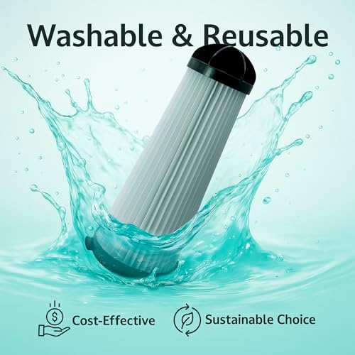2 Replacement Filter Compatible with Hoover C2401 Backpack Vacuum – Washable Reusable Dust Cartridge for Commercial Shoulder Vac Pro + 1 Cleaning Brush + 1 Microfiber Cloth - Image 6