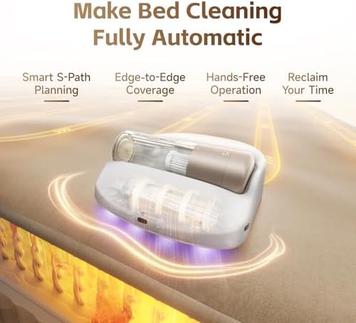 CREATULIZE X1 Robot Bed Vacuum, Automatic Mattress Vacuum Cleaner with Intelligent Path Planning, UV-C Light, HEPA Filter, One-Click 100% Dust & Pet Hair Removal for Bed, Mattress, Sofa, Carpet - Image 2