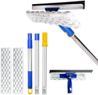 Squeegee for Window Cleaning with Extendable Pole, 53" 2-in-1 Window Cleaning Tool Kit, Shower Squeegee with Long Handle, Indoor/Outdoor High Window Cleaning-Two Pads by ITTAHO