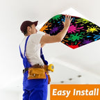6 Pcs Fluorescent Light Covers with 60 Magnets Decorative for Classroom Ceiling Light 4 x 2 Feet Magnetic Lights Covers Filter Easy Install for Office Hospitals & Home Drop Ceiling Supplies (Painting) - Image 6