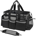 SCAVATA Wearable Cleaning Caddy, Cleaning Caddy Supplies Organizer with Handle & Shoulder Straps for Housekeepers, Under Sink & Car Cleaning Tool Organizers Bag with 4 Foldable Divider (MediumGrey) by Tidyyourlife