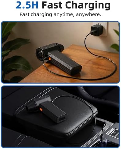 Compressed Air Duster - Electric Air Duster Super Power 130000RPM, 3-Gear Adjustable Mini Duster Blower with Fast Charging, Air Duster Rechargeable for Computer, Keyboard Cleaner, House, Outdoor, Car - Image 6