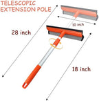 Window Squeegee for Window Cleaning with Retractable Pole 28", Squeegee Window Cleaner Tool 2 in 1 Car Window Cleaning Tool Telescopic Window Washing Equipment, Shower Squeegee for Glass Door - Image 2