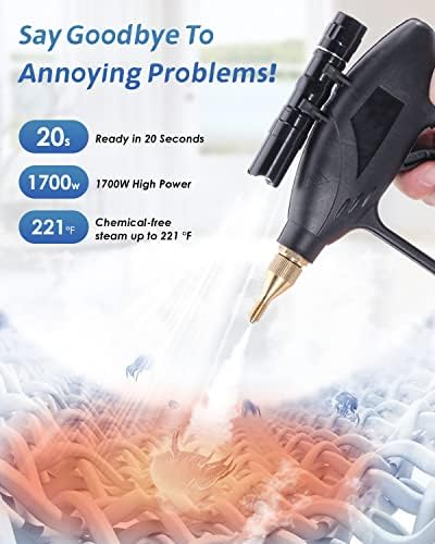 High Pressure Steam Cleaner - 1700W Handheld Steamer for Cleaning Grout Tile, Hand Held Portable Steam Pressure Washer for Car Auto 110V - Image 2